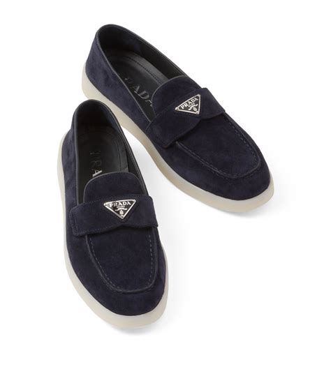 blue suede prada loafers|prada suede loafers women's.